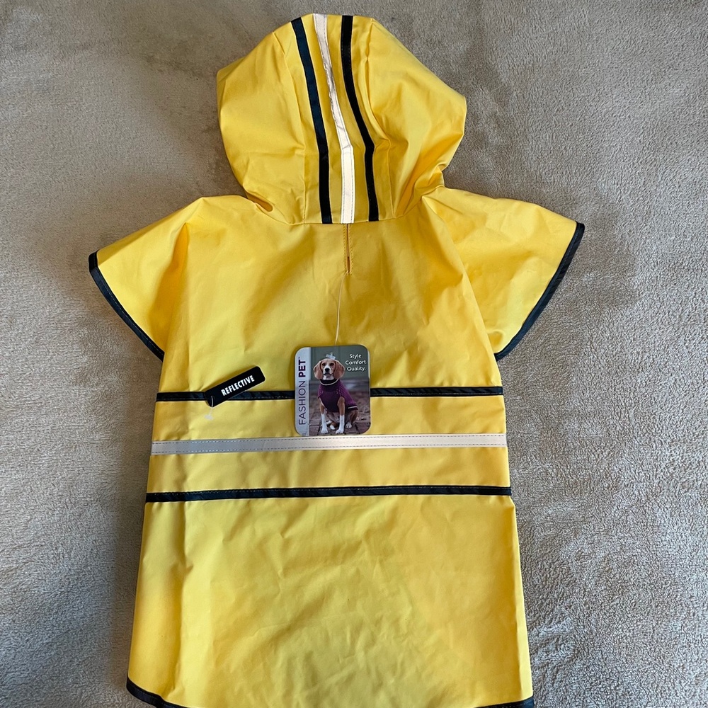 Fashion Pet Yellow Reflective Dog Rain Coat - Picture 5 of 13